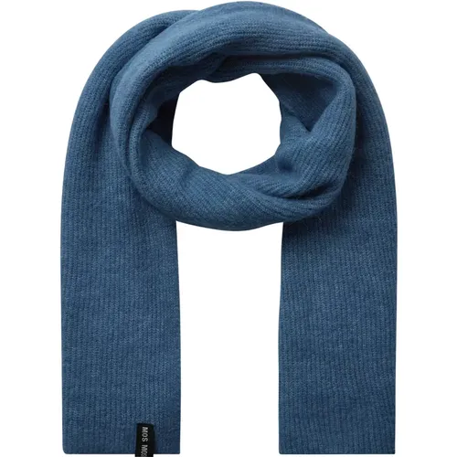 Elegant Knit Scarf Steel , female, Sizes: ONE SIZE - MOS MOSH - Modalova