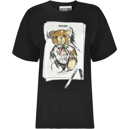 Stylish T-shirts and Polos , female, Sizes: 2XS, S, XS - Moschino - Modalova