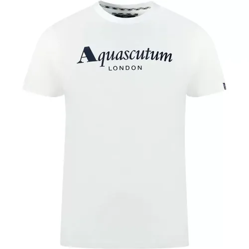 British Charm Logo Cotton Tee , male, Sizes: XL, M, L, S - Aquascutum - Modalova