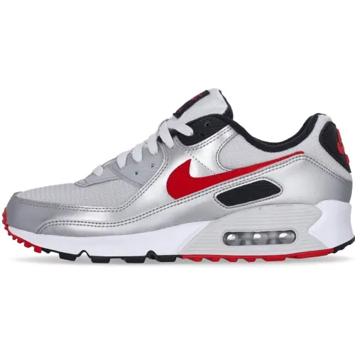 Air Max 90 Photon Dust/University Red Sneakers , Herren, Größe: 45 1/2 EU - Nike - Modalova