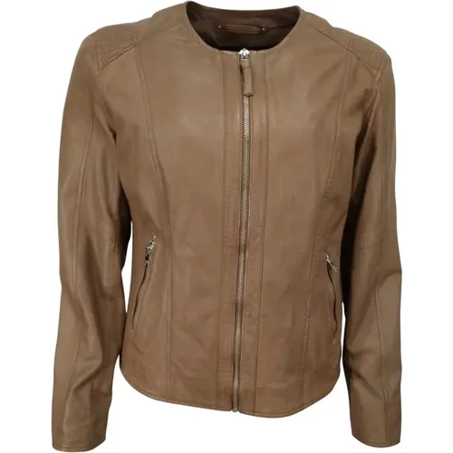 Leather Jacket , female, Sizes: M - Saki - Modalova