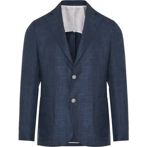 Luxus Wolle Seide Leinen Jacke Italien , Herren, Größe: 3XL - Barba - Modalova