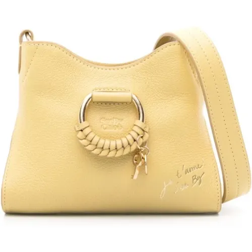 Gelbe Tasche mit körniger Textur und Charme , Damen, Größe: ONE Size - See by Chloé - Modalova