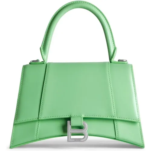 Hourglass Small Leather Handbag , female, Sizes: ONE SIZE - Balenciaga - Modalova