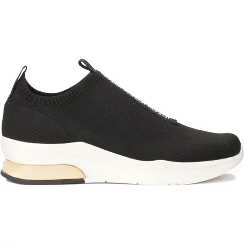 Schwarze Sneaker mit elastischem Slip-On-Obermaterial , Damen, Größe: 35 EU - Kazar - Modalova