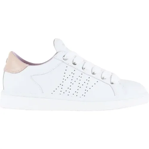 Weiße Leder-Sneaker mit Schnürung , Damen, Größe: 41 EU - Panchic - Modalova