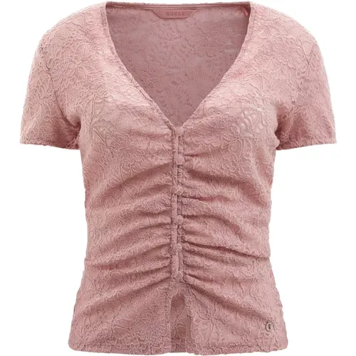 Spitzen-Top Upgrade, Rosa, Damen - Guess - Modalova