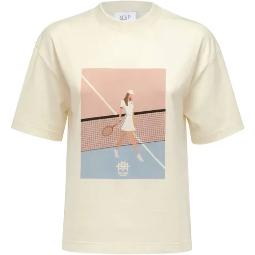 Tennis Print Oversized T-Shirt , Damen, Größe: XS - MVP wardrobe - Modalova