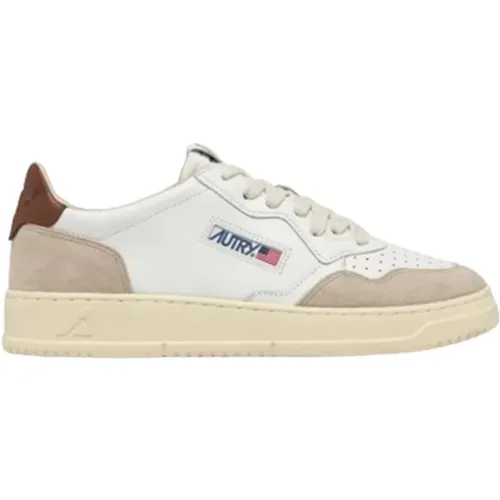 Medalist Low Leder Sneakers Weiß Braun , Herren, Größe: 40 EU - Autry - Modalova