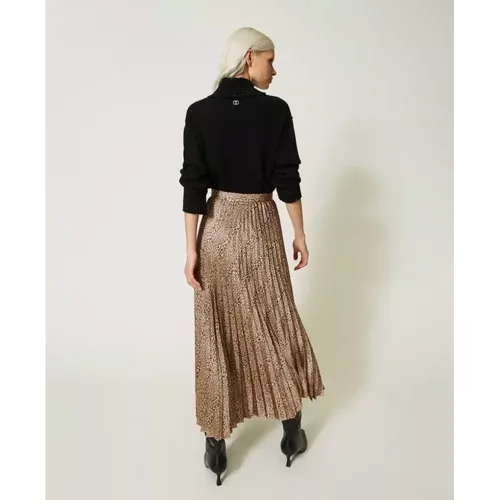 Animal Print Pleated Skirt , female, Sizes: XS - Twinset - Modalova