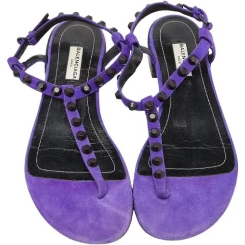 Pre-owned Suede sandals , female, Sizes: 5 1/2 UK - Balenciaga Vintage - Modalova
