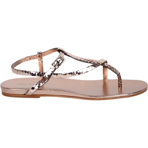 Snake Print Flat Sandal , female, Sizes: 5 1/2 UK - DEL Carlo - Modalova