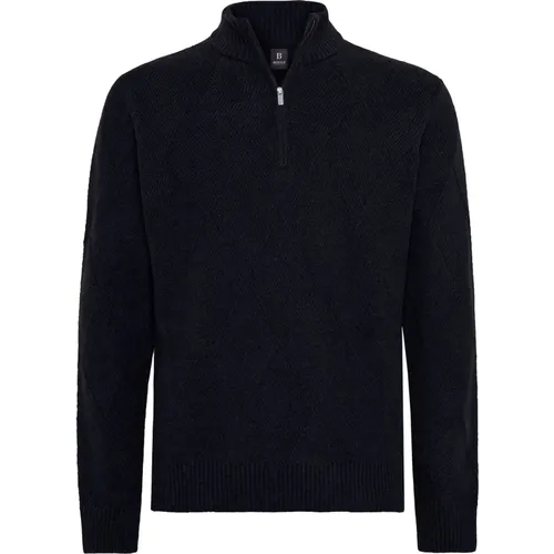 Woll/Nylon Half-Zip Pullover , Herren, Größe: L - Boggi Milano - Modalova