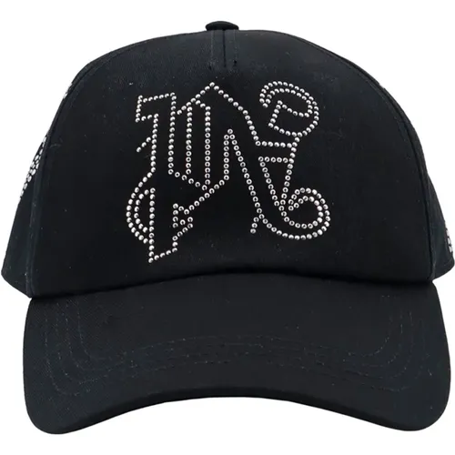Rhinestone Detail Hat , male, Sizes: ONE SIZE - Palm Angels - Modalova