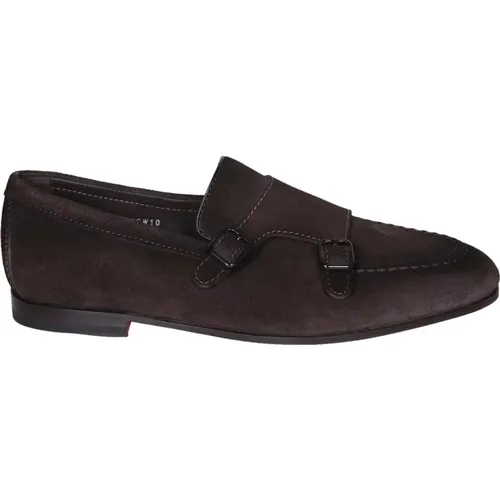 Braune Loafer Schuhe für Männer , Herren, Größe: 41 1/2 EU - Santoni - Modalova