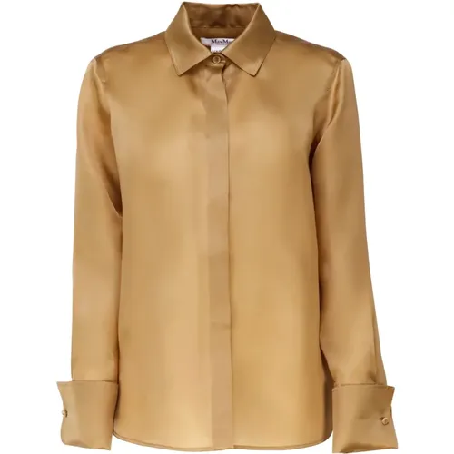 Silk Italian Collar Button Shirt , female, Sizes: XS, M, S - Max Mara - Modalova