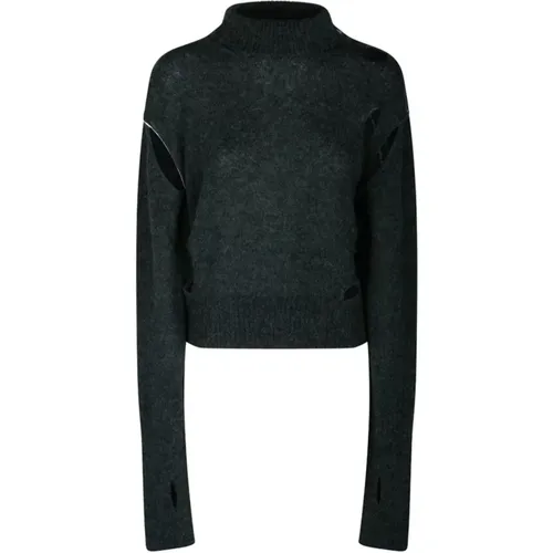 Alpaca Distressed Effect Jumper , female, Sizes: XS - MM6 Maison Margiela - Modalova