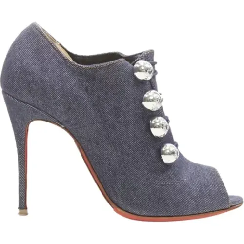 Pre-owned Denim boots , female, Sizes: 4 1/2 UK - Christian Louboutin Pre-owned - Modalova