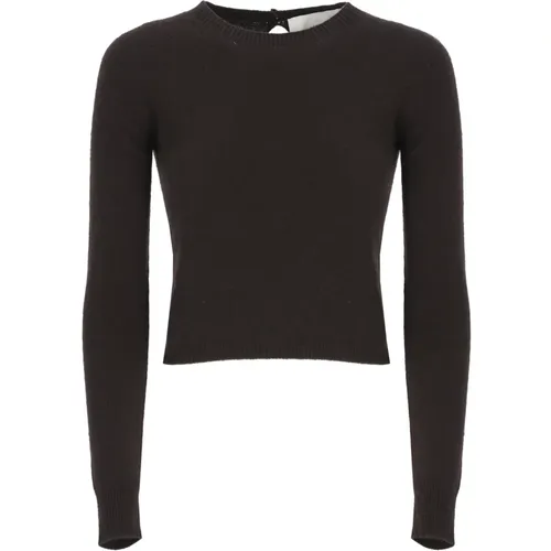 Brauner Kaschmirpullover mit Knöpfen , Damen, Größe: S - Vanisé - Modalova