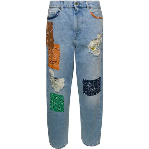 High-Waisted Bandana Patchwork Jeans - Alanui - Modalova