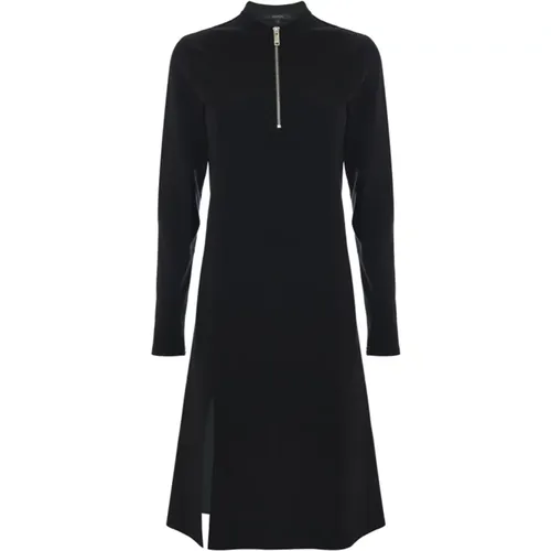 Minimalistisches Kleid mit Schlitz und Metallreißverschluss , Damen, Größe: M - Kocca - Modalova