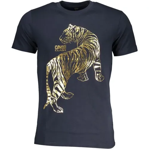 Cotton Print Logo T-Shirt , male, Sizes: L, 2XL, XL, M - Cavalli Class - Modalova