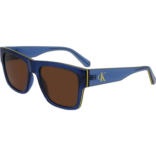 Blaue Rahmen Sonnenbrille Ckj23605S-400 , Herren, Größe: 56 MM - Calvin Klein - Modalova
