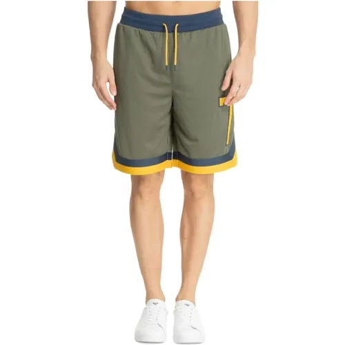 Bermuda Shorts in einfarbigem Design mit Kordelzug - Emporio Armani EA7 - Modalova