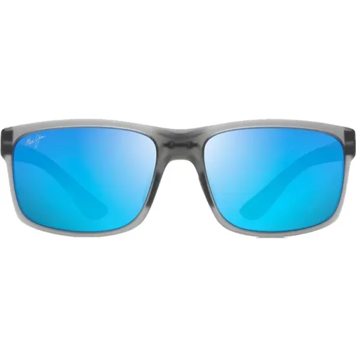 Square Polarized Mirror Sunglasses for Men , male, Sizes: 58 MM - Maui Jim - Modalova