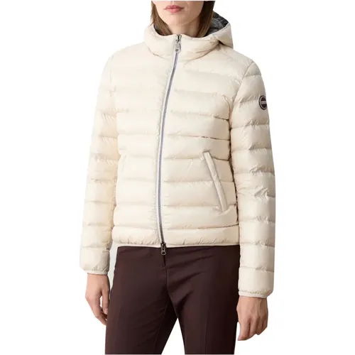 Weiße Daunenjacke mit Kapuze , Damen, Größe: XS - Colmar - Modalova