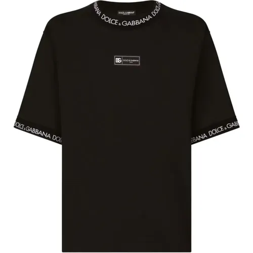 Schwarze T-Shirts und Polos von Dolce Gabbana , Herren, Größe: S - Dolce & Gabbana - Modalova