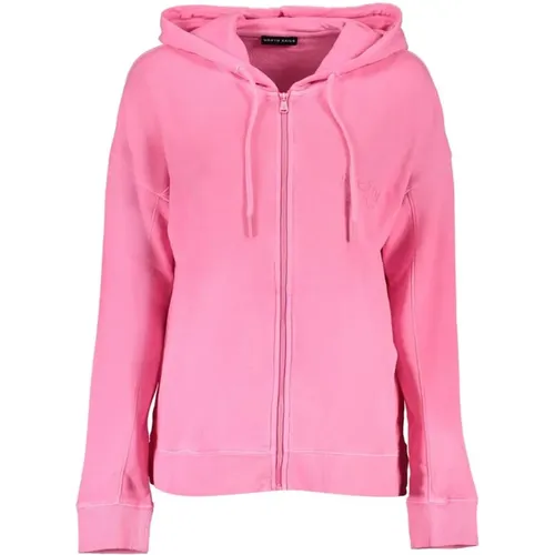 Rosa Kapuzen-Sweatshirt aus Baumwolle mit Logo , Damen, Größe: S - North Sails - Modalova