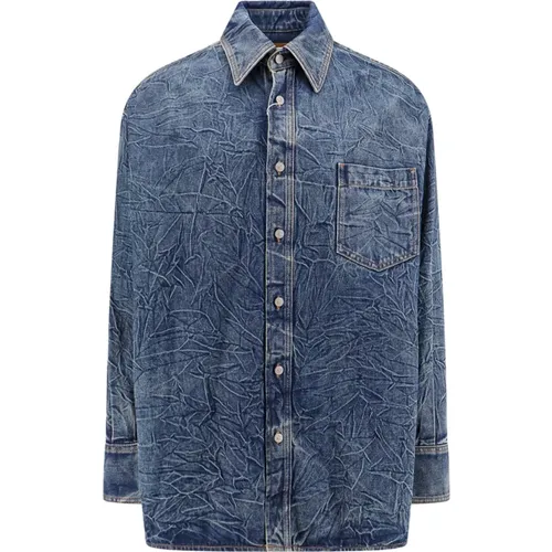 Denim Numeric Signature Shirt , Herren, Größe: XS - MM6 Maison Margiela - Modalova