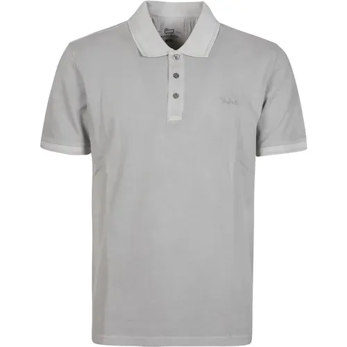 Mineral Grey Mackinack Polo Shirt , Herren, Größe: M - Woolrich - Modalova