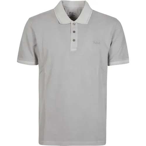 Mineral Grey Polo Shirt,Blaues Polo-Shirt,Polo Shirts - Woolrich - Modalova