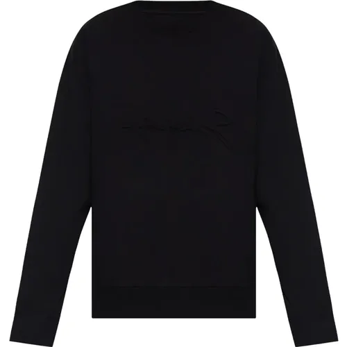 Schwarzer Crewneck-Sweatshirt mit Frontlogo , Herren, Größe: M - Givenchy - Modalova