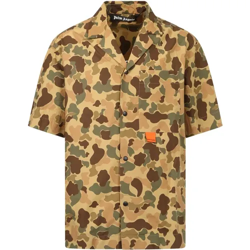 Short Sleeve Camouflage Shirt , male, Sizes: S, XS - Palm Angels - Modalova
