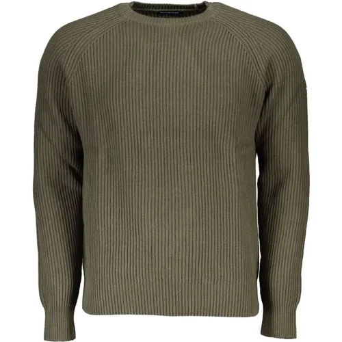 Grüner Pullover mit Langen Ärmeln Kontrastdetails , Herren, Größe: L - North Sails - Modalova