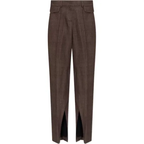 Seidenfaltenhose mit Frontfalten 'Newport' , Damen, Größe: M - The Mannei - Modalova