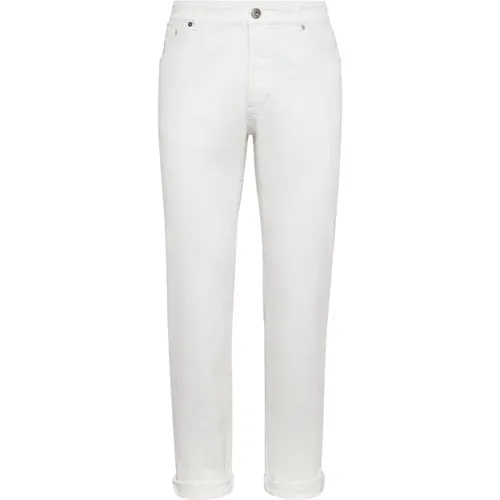 Weiße Denim Straight-Leg Jeans - BRUNELLO CUCINELLI - Modalova