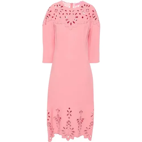 Crepe Dress with Broderie Anglaise , female, Sizes: M - Ermanno Scervino - Modalova