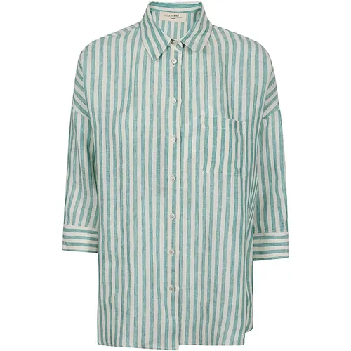 Striped Linen Shirt , female, Sizes: XS, S, 2XS - Max Mara Weekend - Modalova
