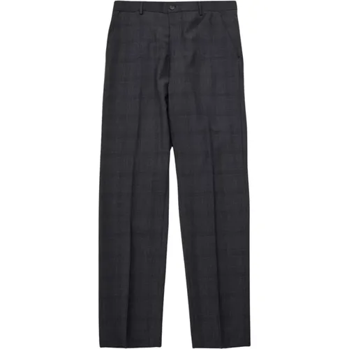 Schmale karierte dunkelgraue Hose - Selected Homme - Modalova