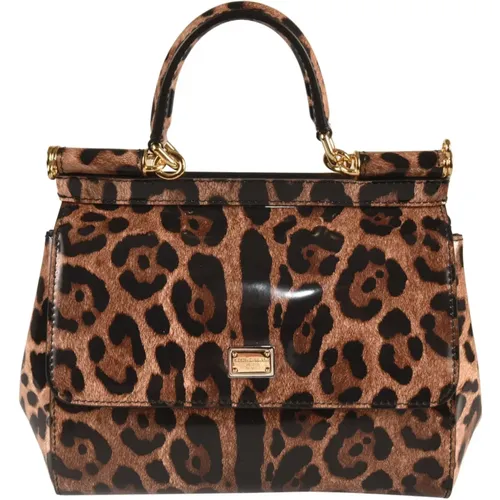 Leopard Print Shoulder Bag , female, Sizes: ONE SIZE - Dolce & Gabbana - Modalova
