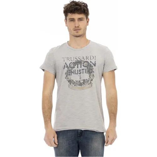 Kurzarm Rundhals T-Shirt , Herren, Größe: L - Trussardi - Modalova