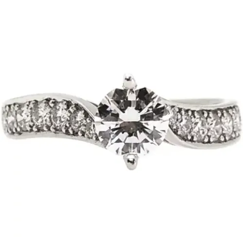 Pre-owned Platinum Solitaire Icône Ring , female, Sizes: ONE SIZE - Van Cleef & Arpels Pre-owned - Modalova