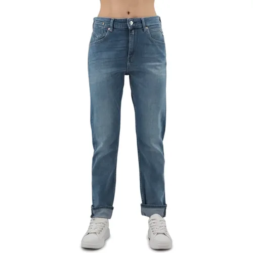 Stilvolle Slim Boyfit Denim Jeans , Damen, Größe: W29 - Replay - Modalova