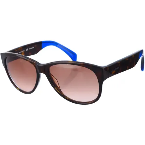 Ovale Acetat Sonnenbrille Havana-Blau , Damen, Größe: ONE Size - Jil Sander - Modalova