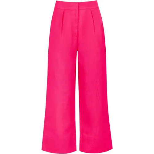 Hot Linen Blend Cropped Pants , female, Sizes: XS, XL, M, S, L - Jaaf - Modalova