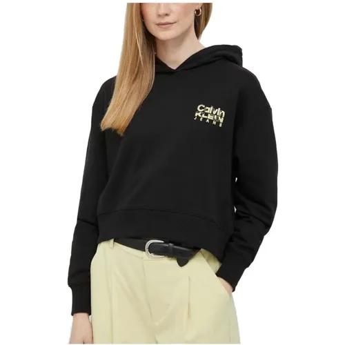 Bunte Artwork Hoodie , Damen, Größe: M - Calvin Klein - Modalova